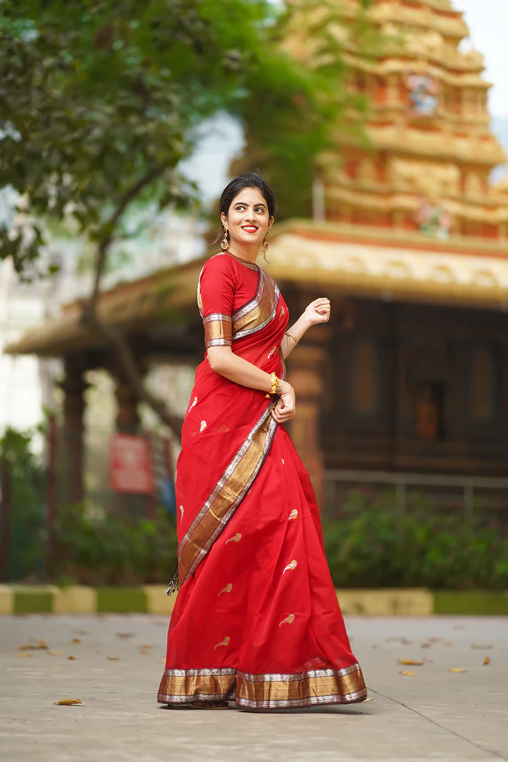 Pakshi - Red - The Pallu Shop